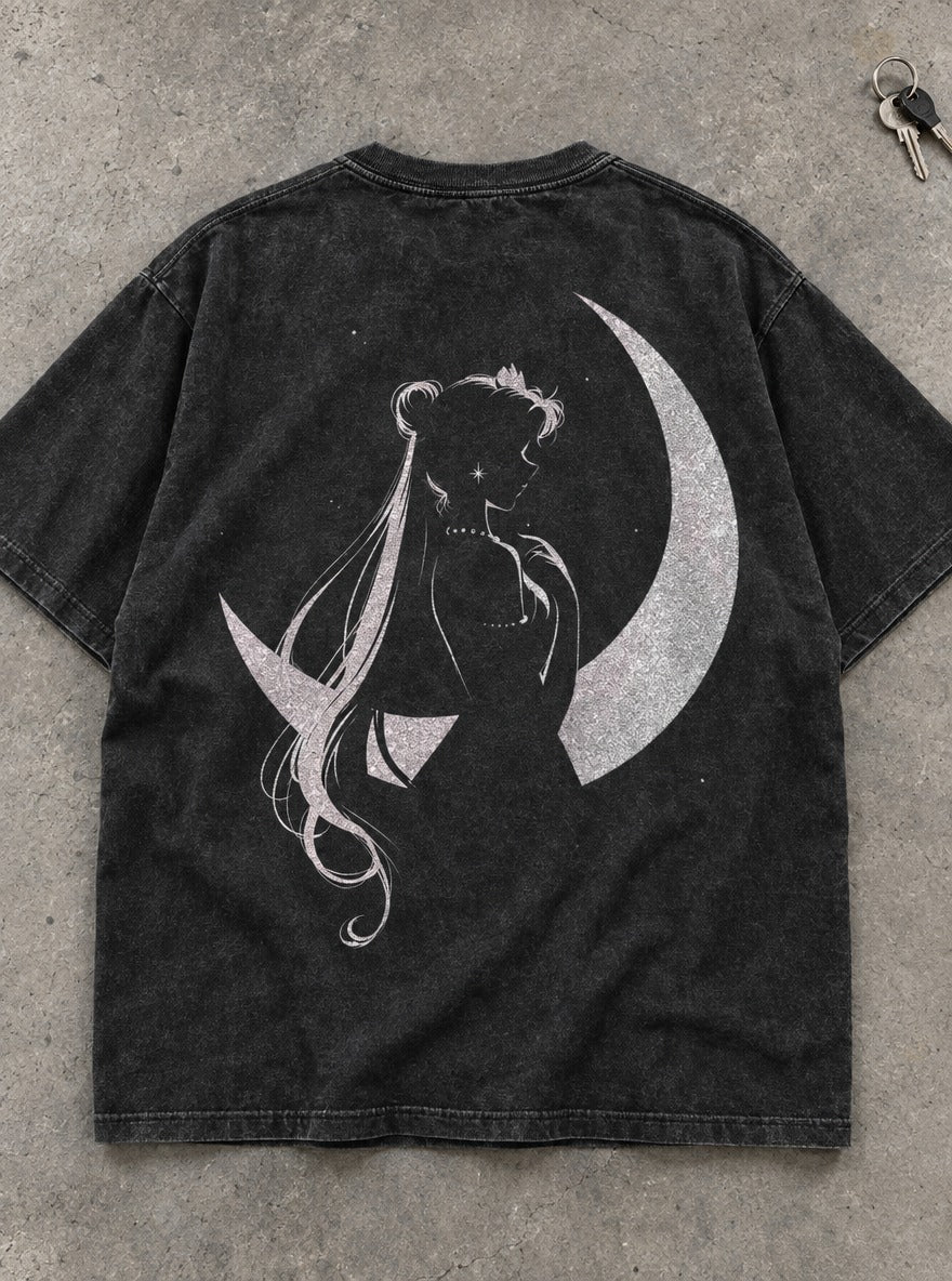 Crescent Silhouette – T-Shirt – flat-lay | Sailor Moon