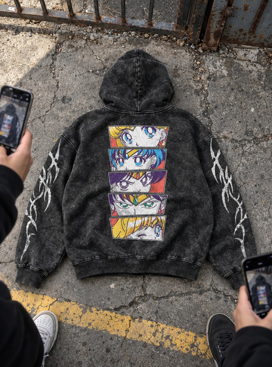 Five Gazes – Hoodie – flat-lay | Sailor Moon