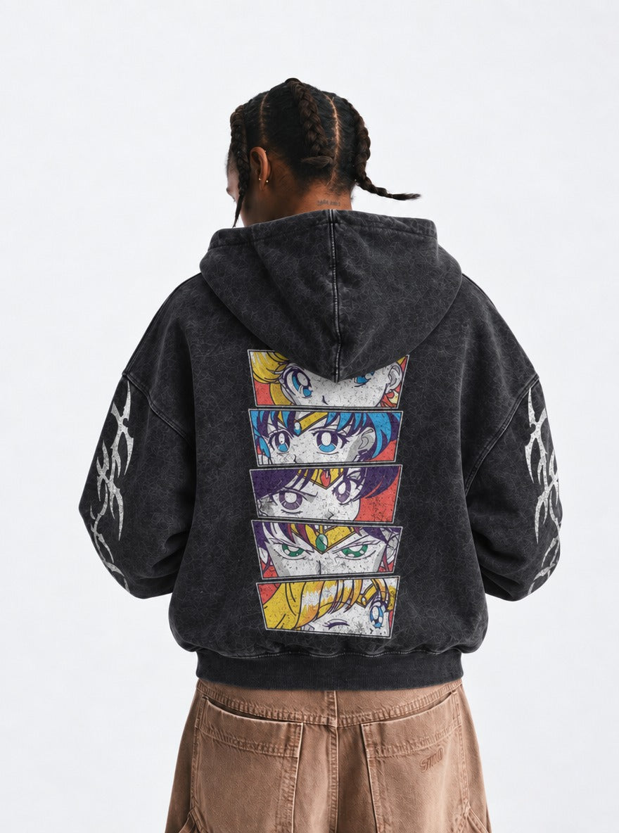 Five Gazes – Hoodie – model shot | Sailor Moon