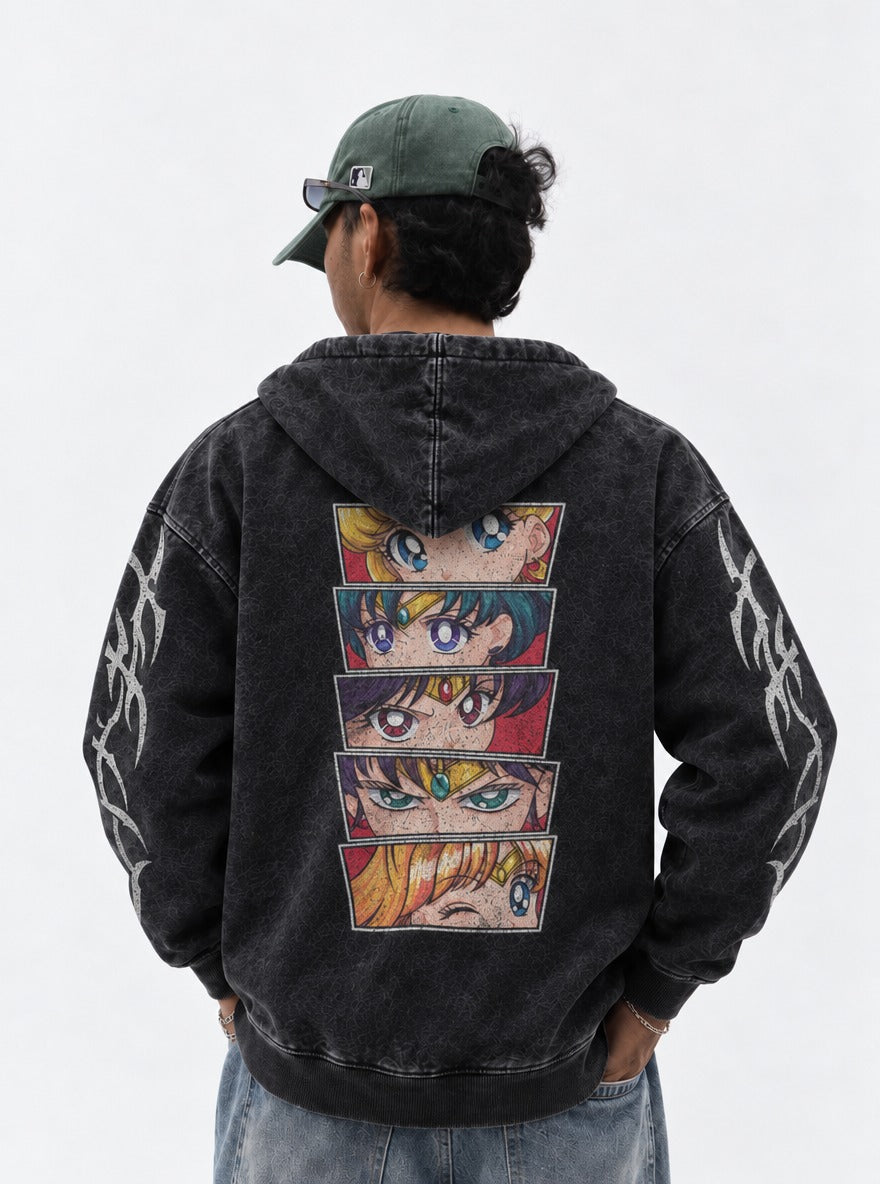 Gilded Panels – Hoodie – model shot | Sailor Moon