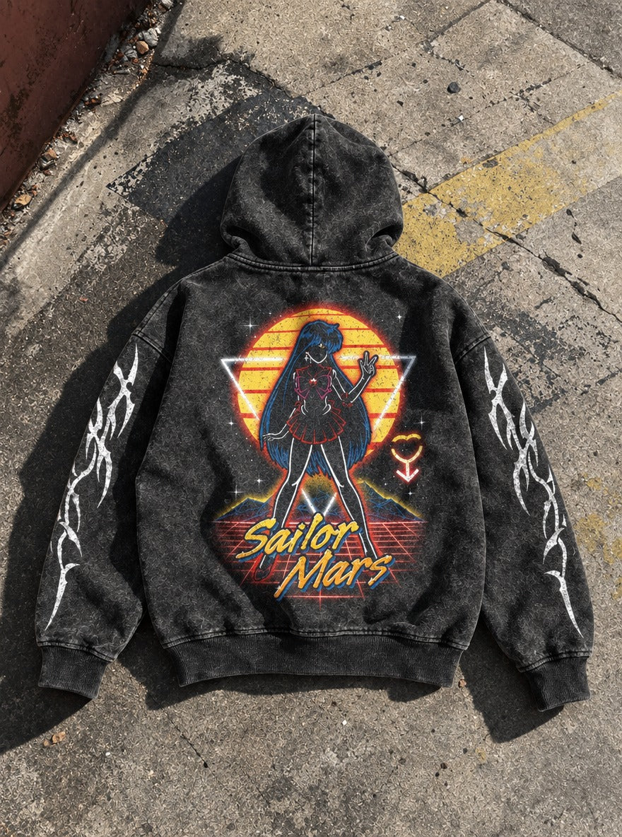 Scarlet Flame – Hoodie – flat-lay | Sailor Moon