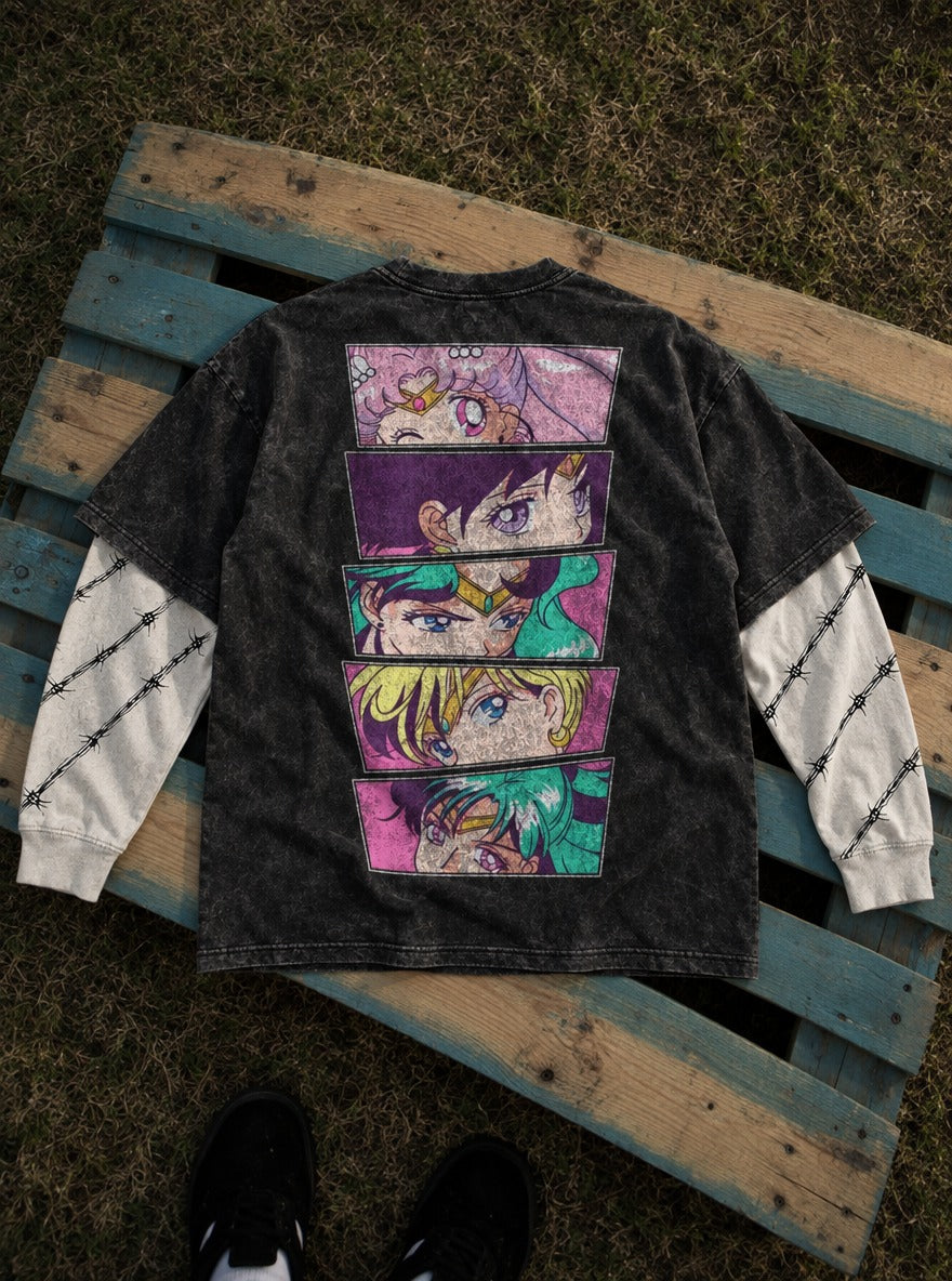Slanted Panels – Double Sleeves – flat-lay | Sailor Moon