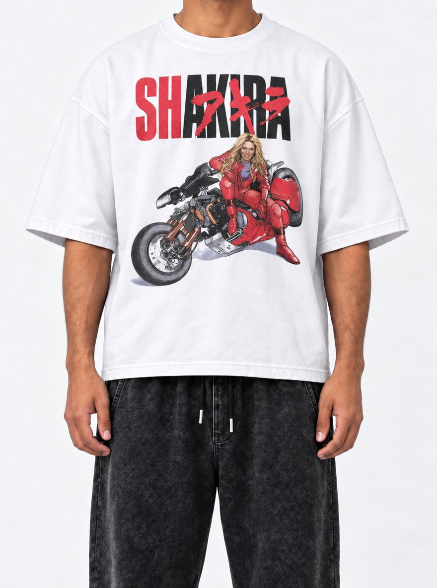 Shakira – White Tee – model shot | Meme Tees