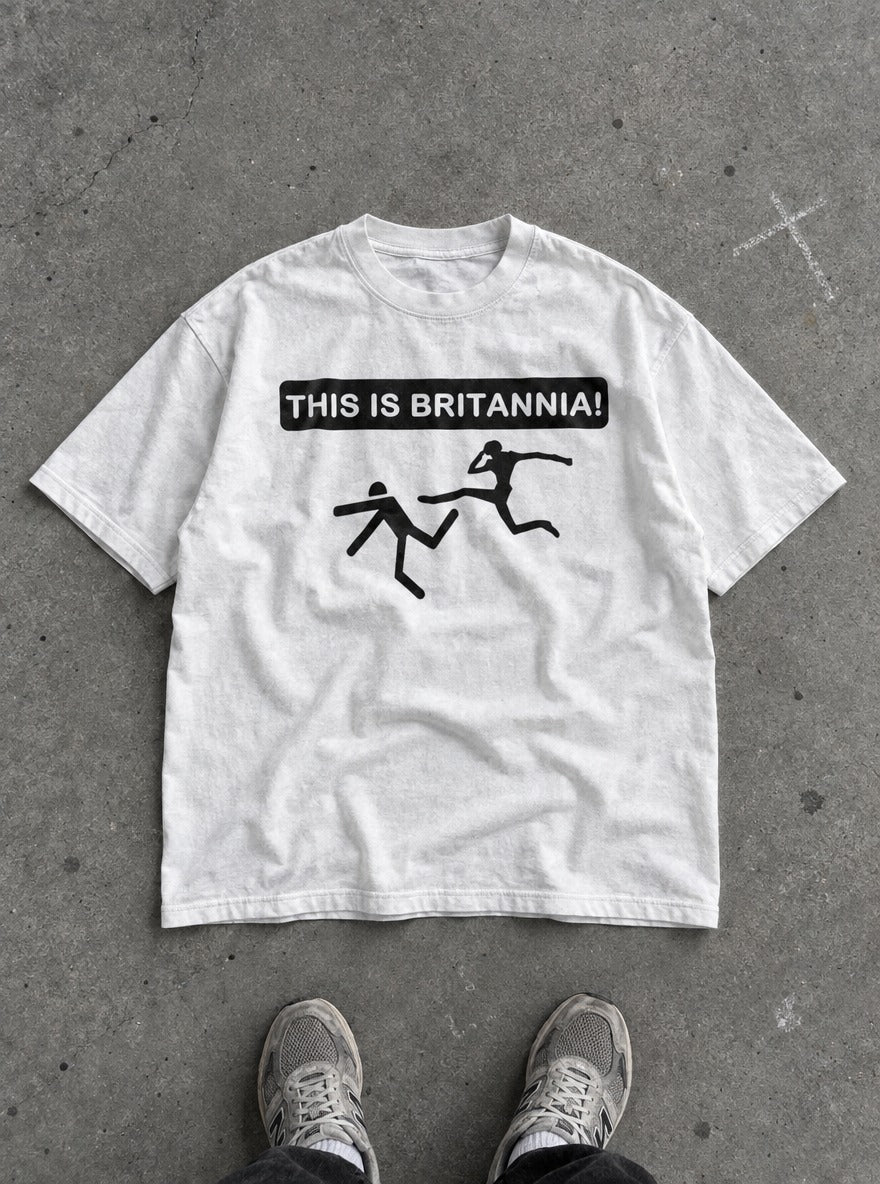 This Is Britannia – White Tee – flat-lay | Meme Tees