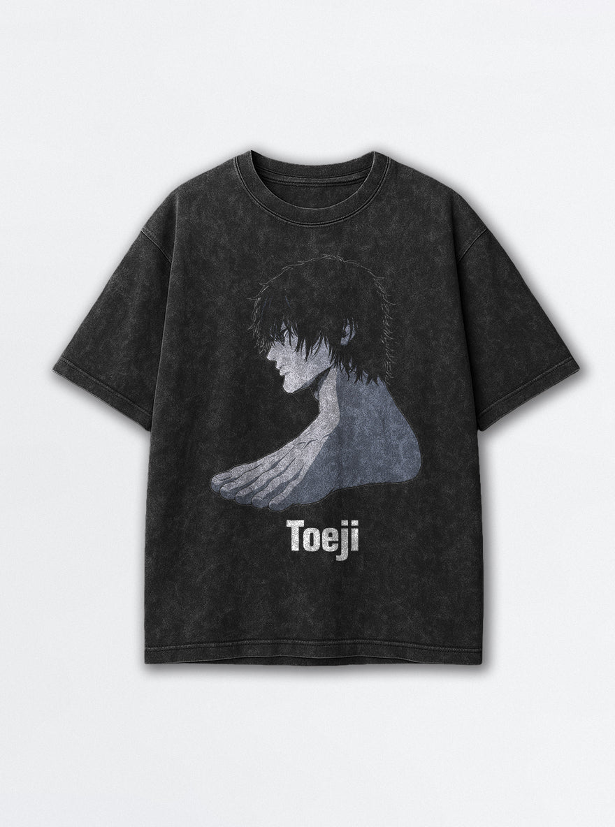 Toeji – Black Acid Wash Tee – mockup | Meme Tees