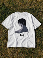 Toeji – White Tee – flat-lay | Meme Tees