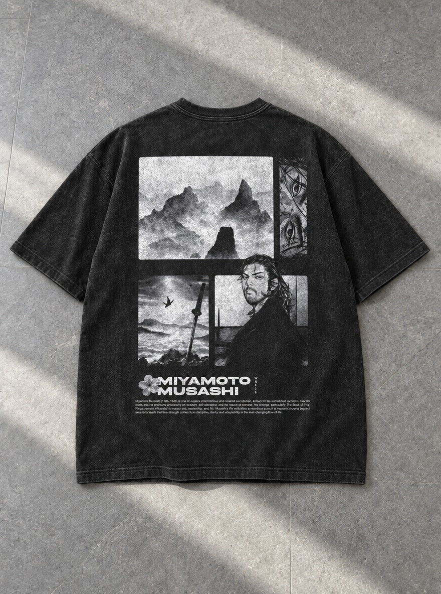 Musashi Ink Mountains – T-Shirt – flat-lay | Vagabond