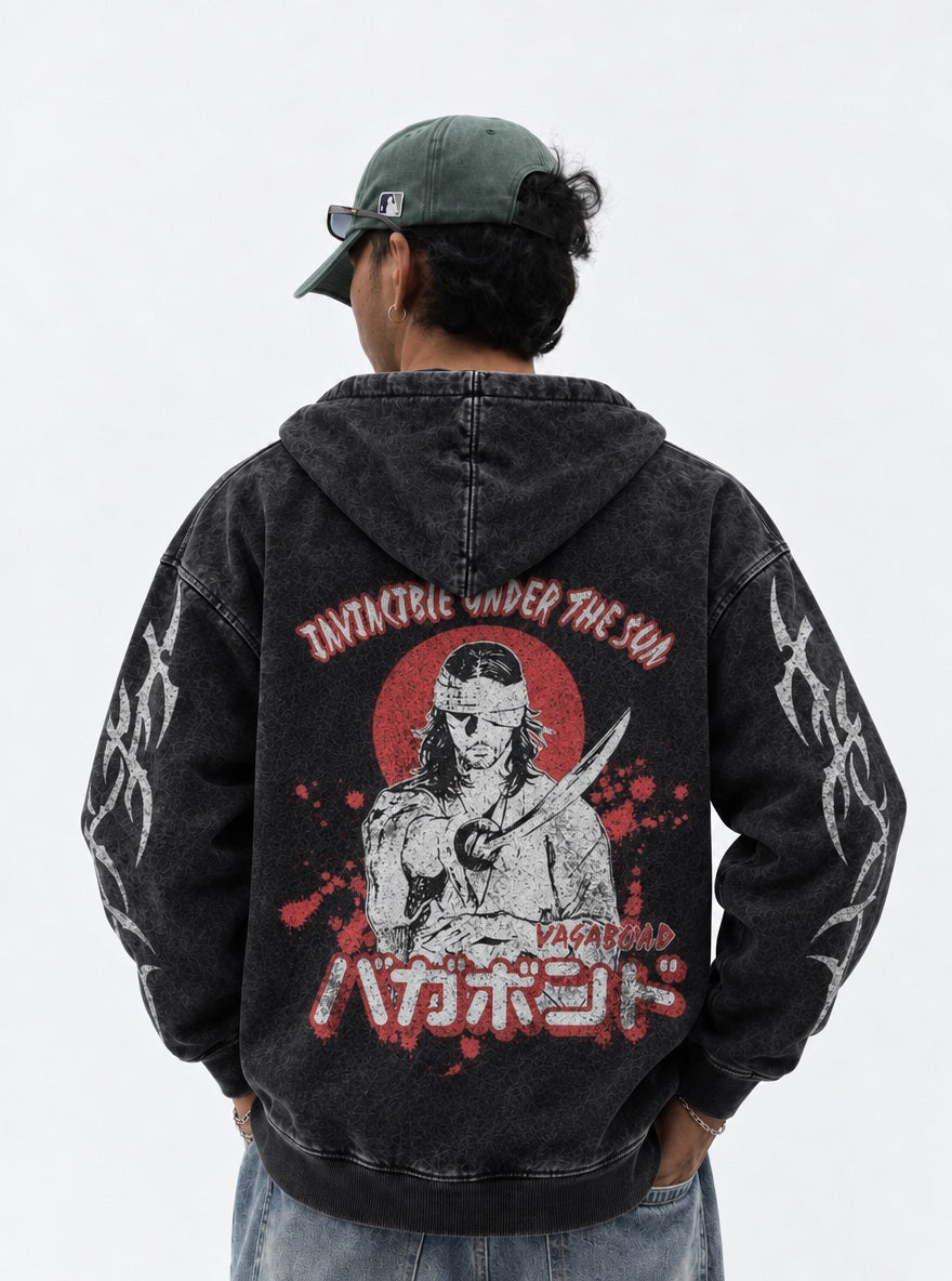 Invincible Musashi – Hoodie – model shot | Vagabond