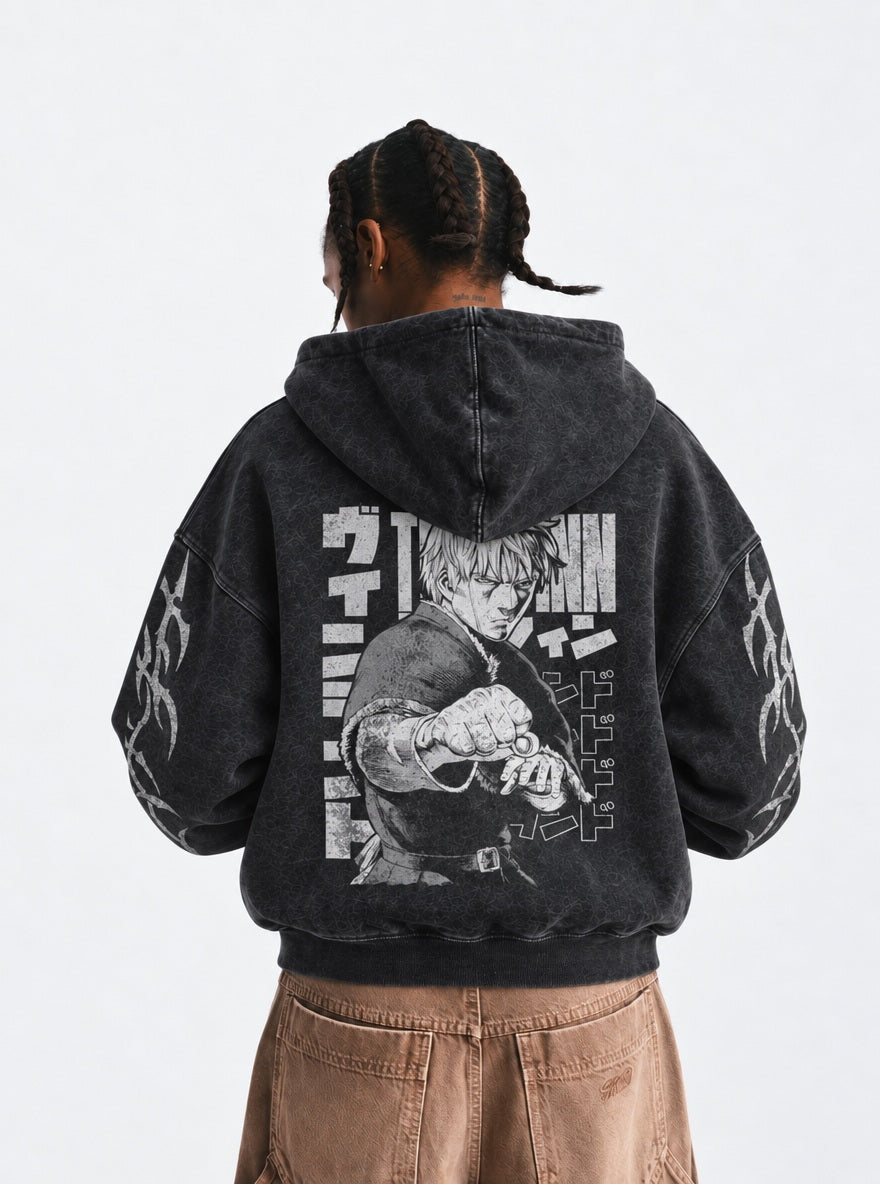 Thorfinn Fist – Hoodie – model shot | Vinland Saga