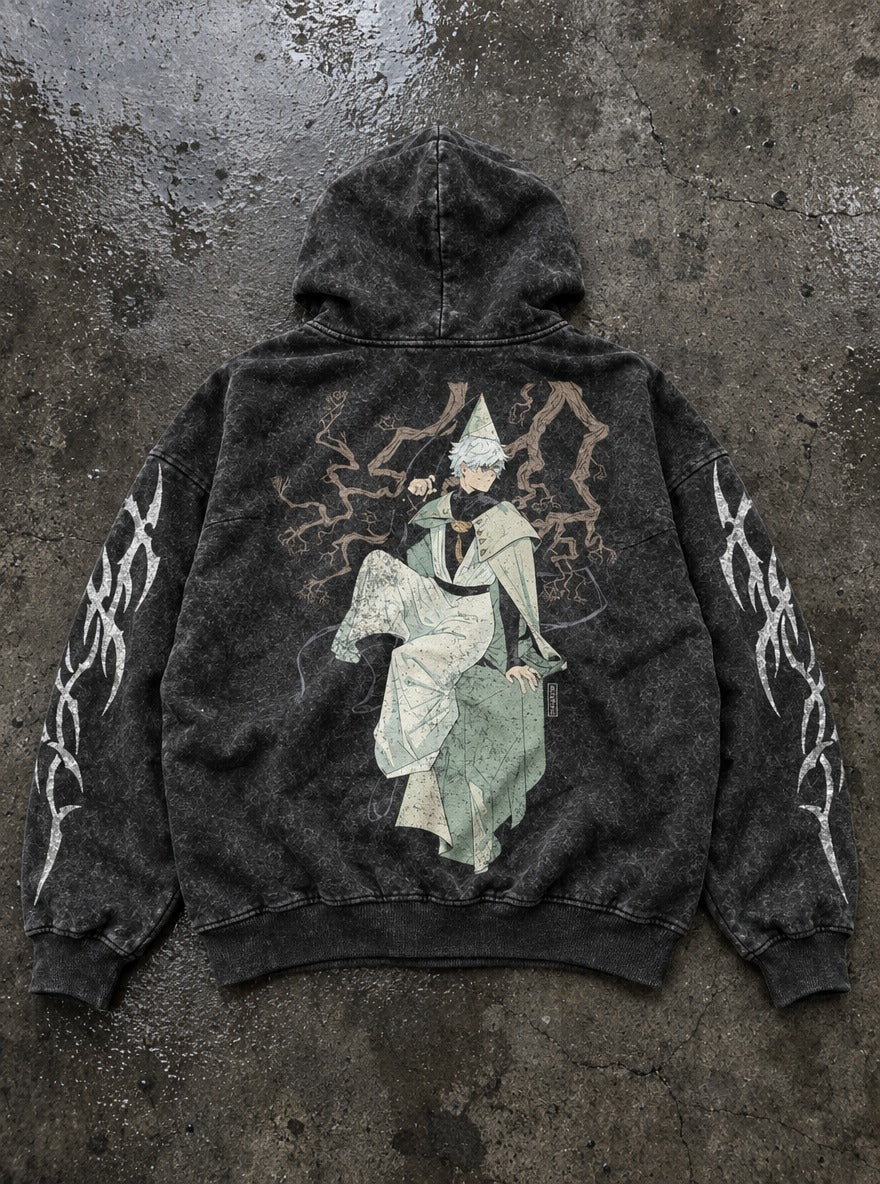 Geometric Grove – Hoodie – flat-lay | Witch Hat Atelier