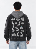 Ghostly Parade – Black & Grey Hoodie – model shot | Witch Hat Atelier