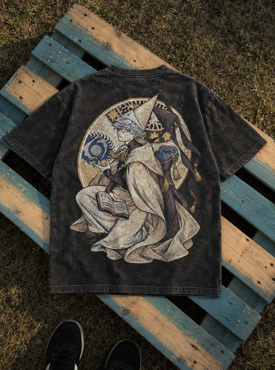 Lunar Grimoire – T-Shirt – flat-lay | Witch Hat Atelier