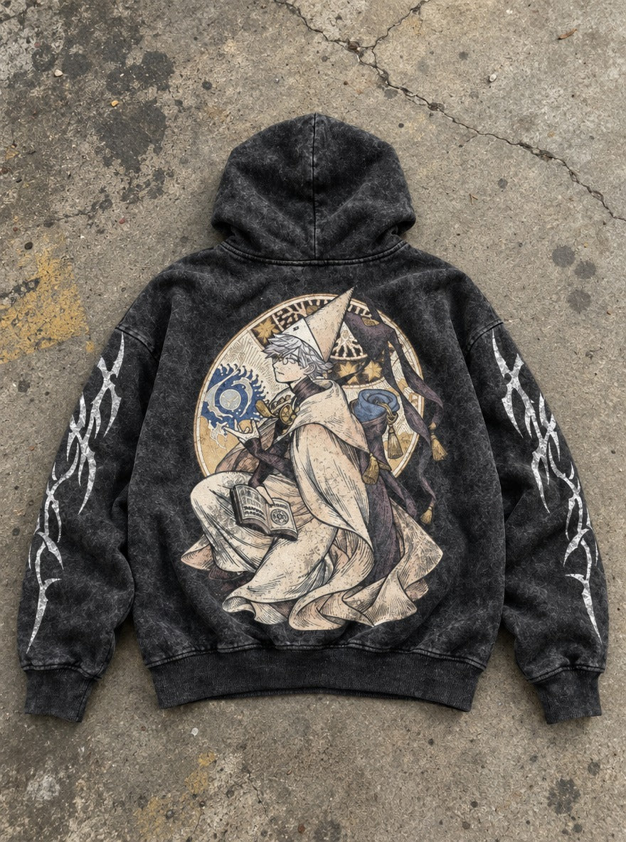 Lunar Grimoire – Hoodie – flat-lay | Witch Hat Atelier
