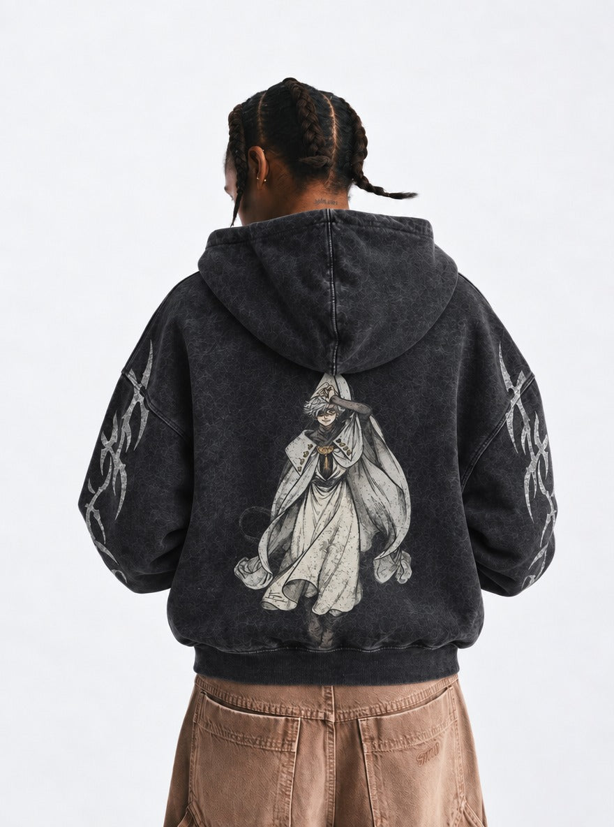 Silver Cloak – Hoodie – model shot | Witch Hat Atelier