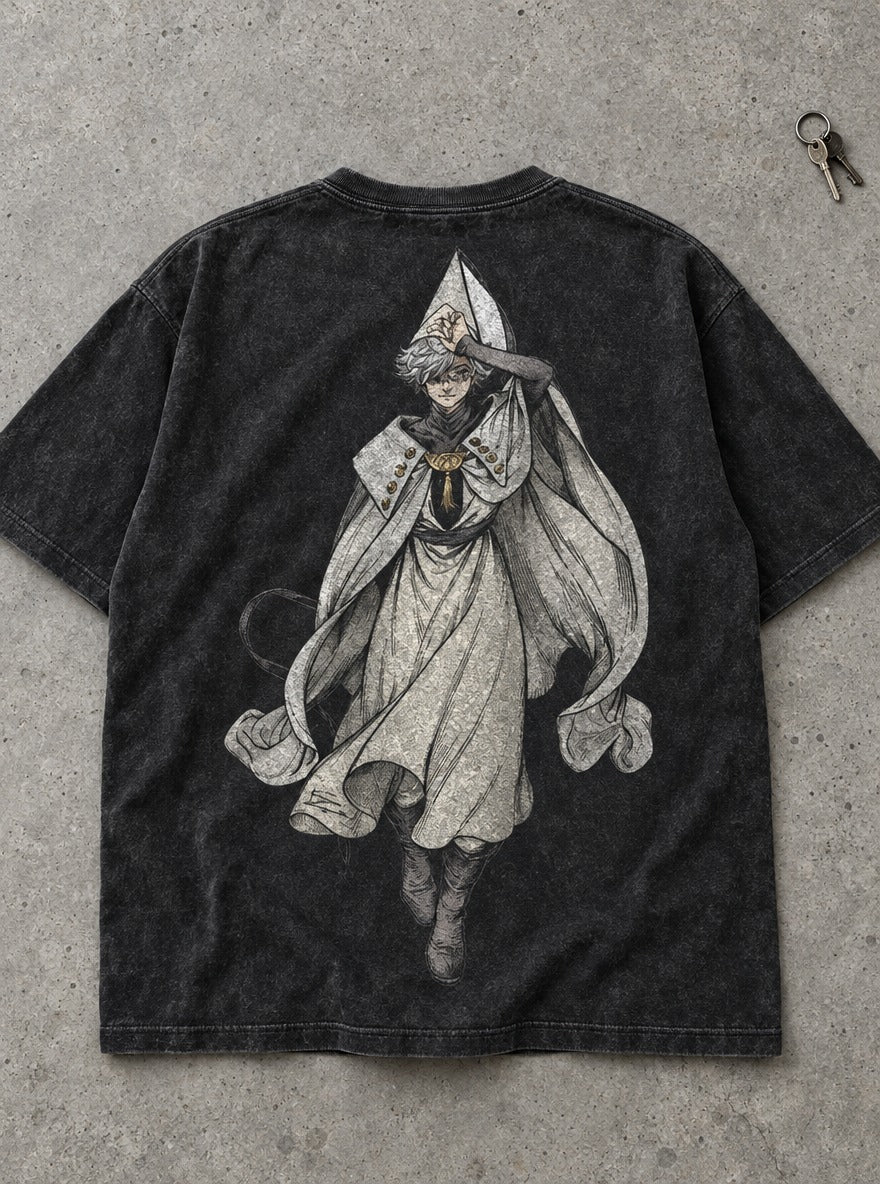 Silver Cloak – T-Shirt – flat-lay | Witch Hat Atelier