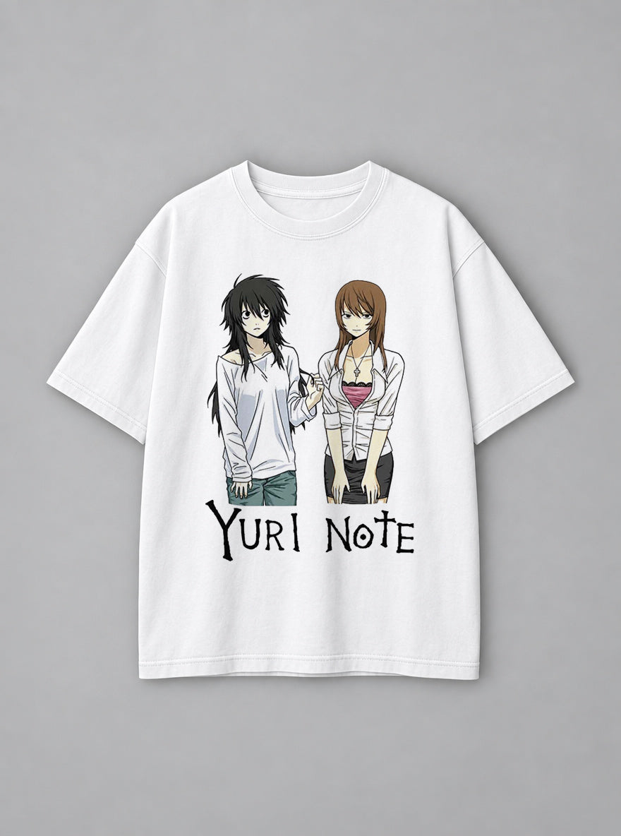 Yuri Note – White Tee – mockup | Meme Tees