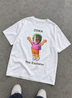 Zoro the Explorer – White Tee – flat-lay | Meme Tees